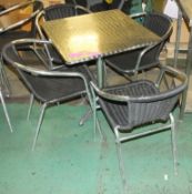 2ft metal table with 4 chairs