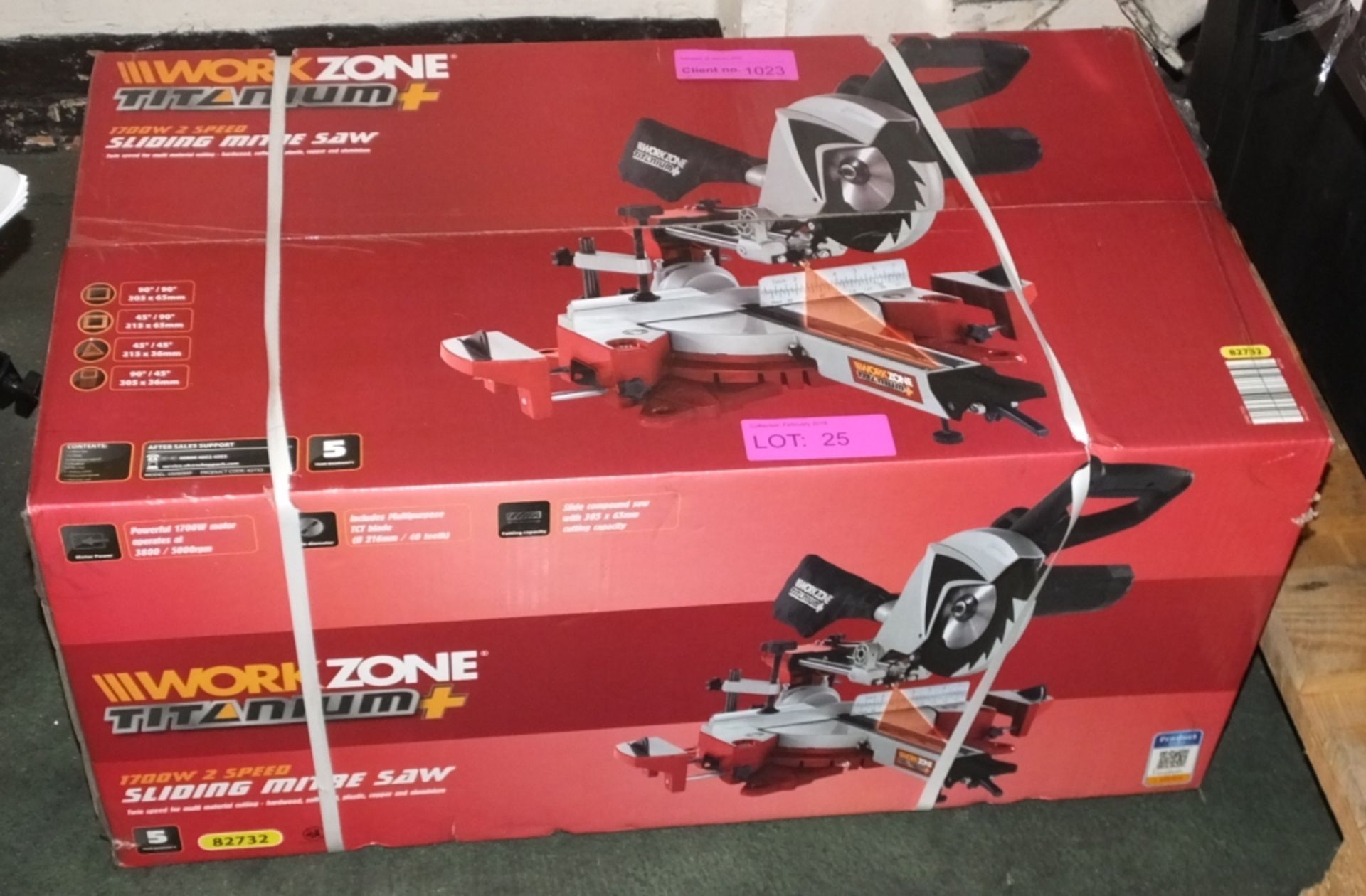 WorkZone Titanium + Sliding Mitre Saw - 1200W 2 Speed - as new in box