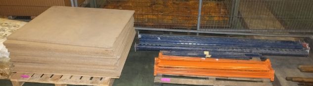 Racking assembly with chipboard panel shelves