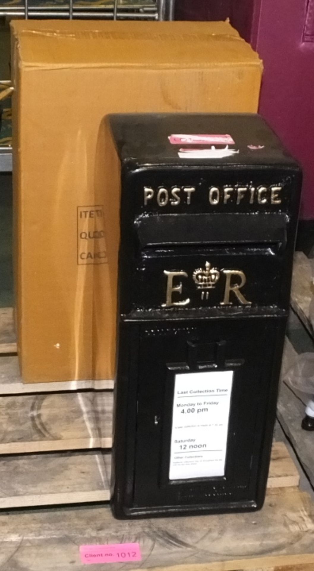 Black Replica Post Box with key