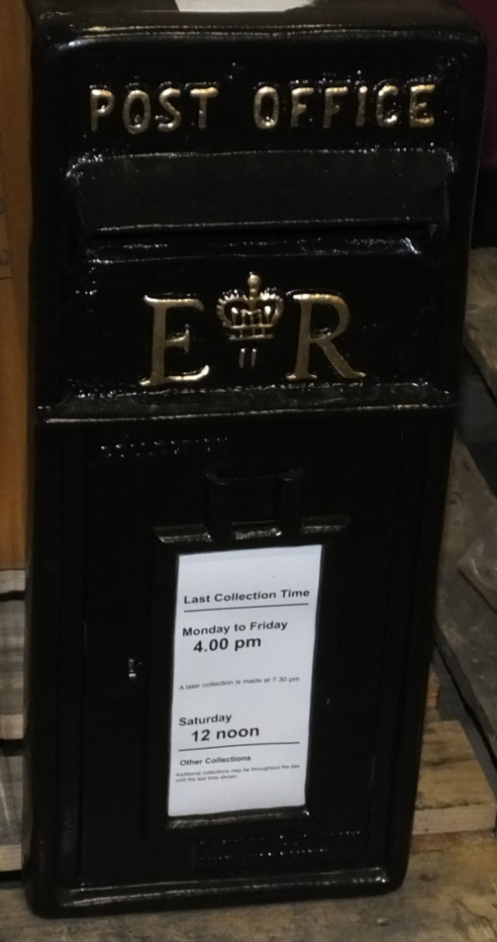 Black Replica Post Box with key - Image 2 of 2