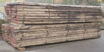 32x Heavy Duty Ride over Bog mats / metal reinforced wood - 19ft x 4ft - LOCATED AT OUR CR