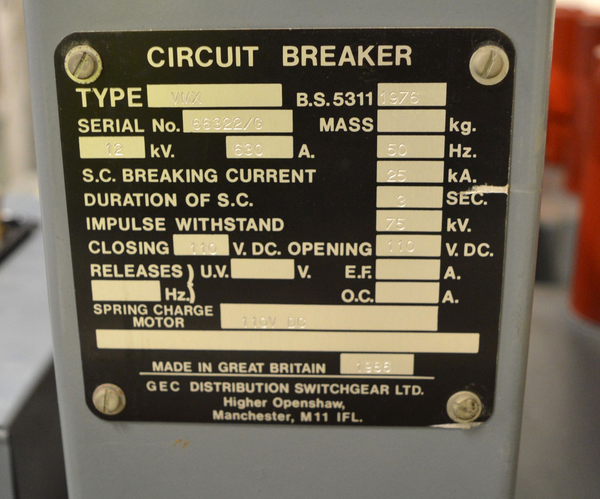 2x GEC Transformer / Circuit Breaker Unit. - Image 2 of 2