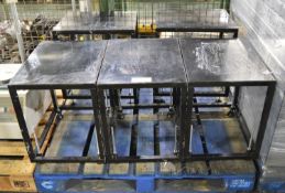 5x Steel Tables with Adjustable Feet W500 x D400 x H520mm.