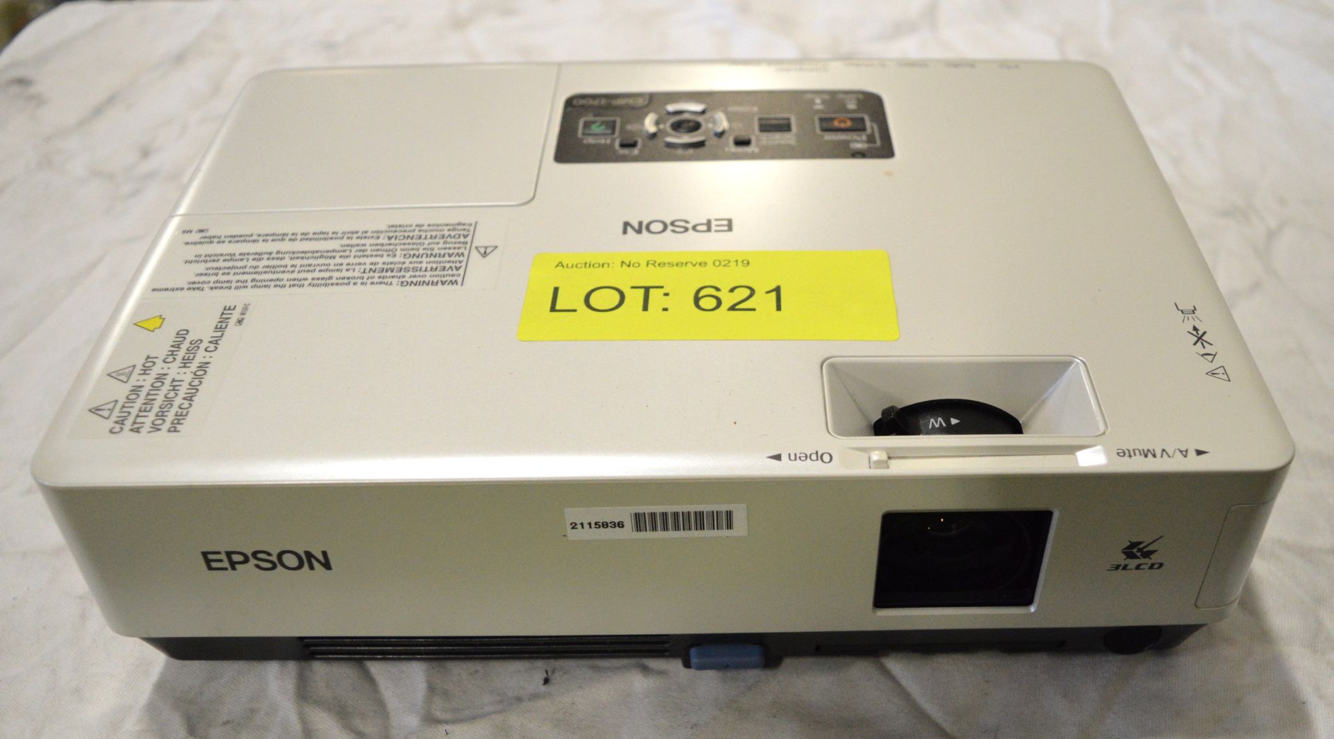 Epson 3LCD Projector. - Image 2 of 2