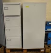 3x 4 Drawer Filing Cabinets - Drawers locked or faulty.