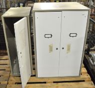 2x Steel Lockers W330 x D560 x H910mm & W660 x D580 x H980mm.