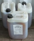 3x Shell Tellus 46 34 D 25ltr. COLLECTION ONLY.