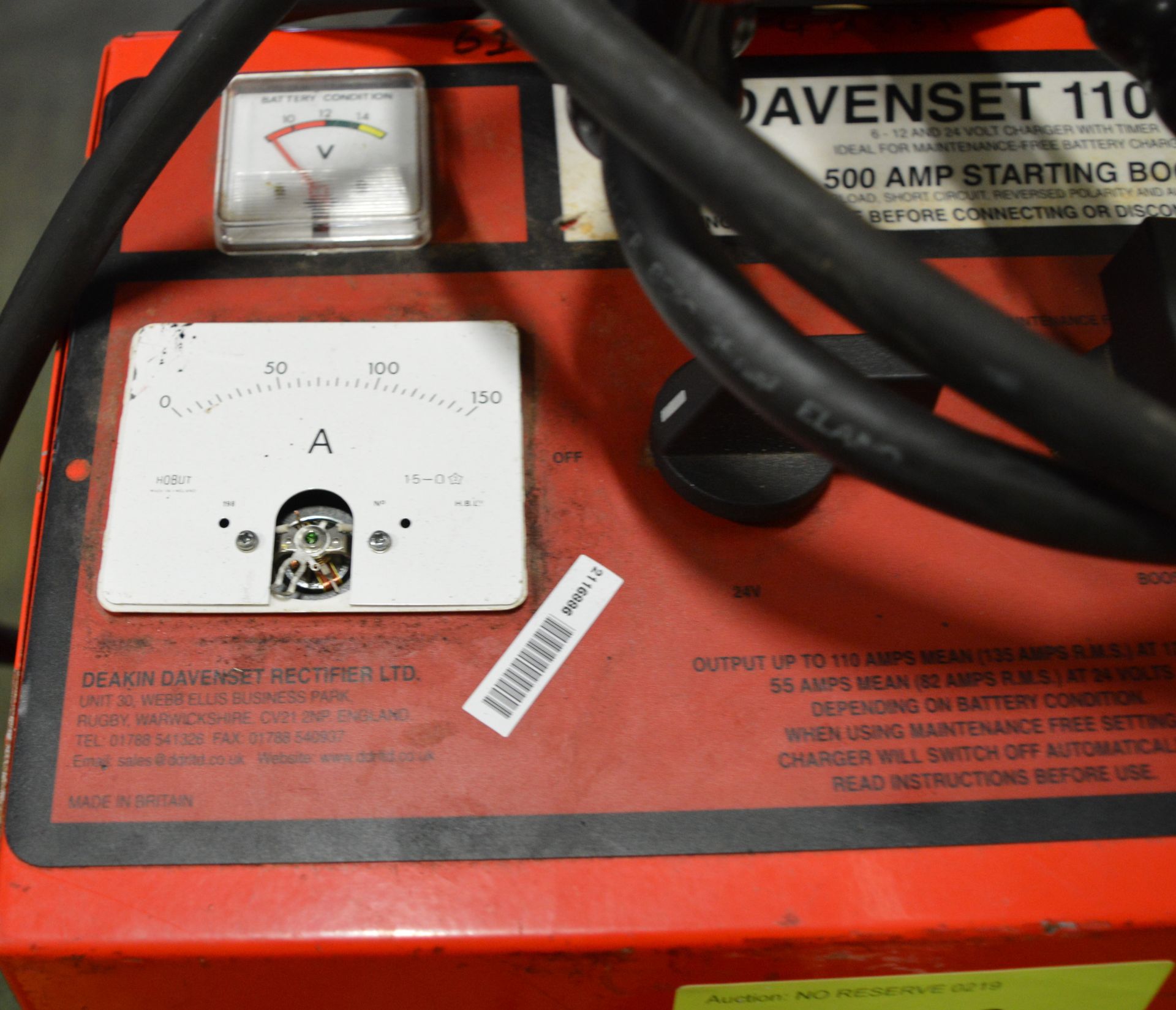 Davenset 110A 6, 12, 24V Charger & 500A Boost Starter. - Image 2 of 2