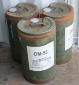 3x Fuchs OM-58 34D/0475 25ltr. COLLECTION ONLY.