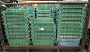 Approx 67x Large Green Lin Bins.