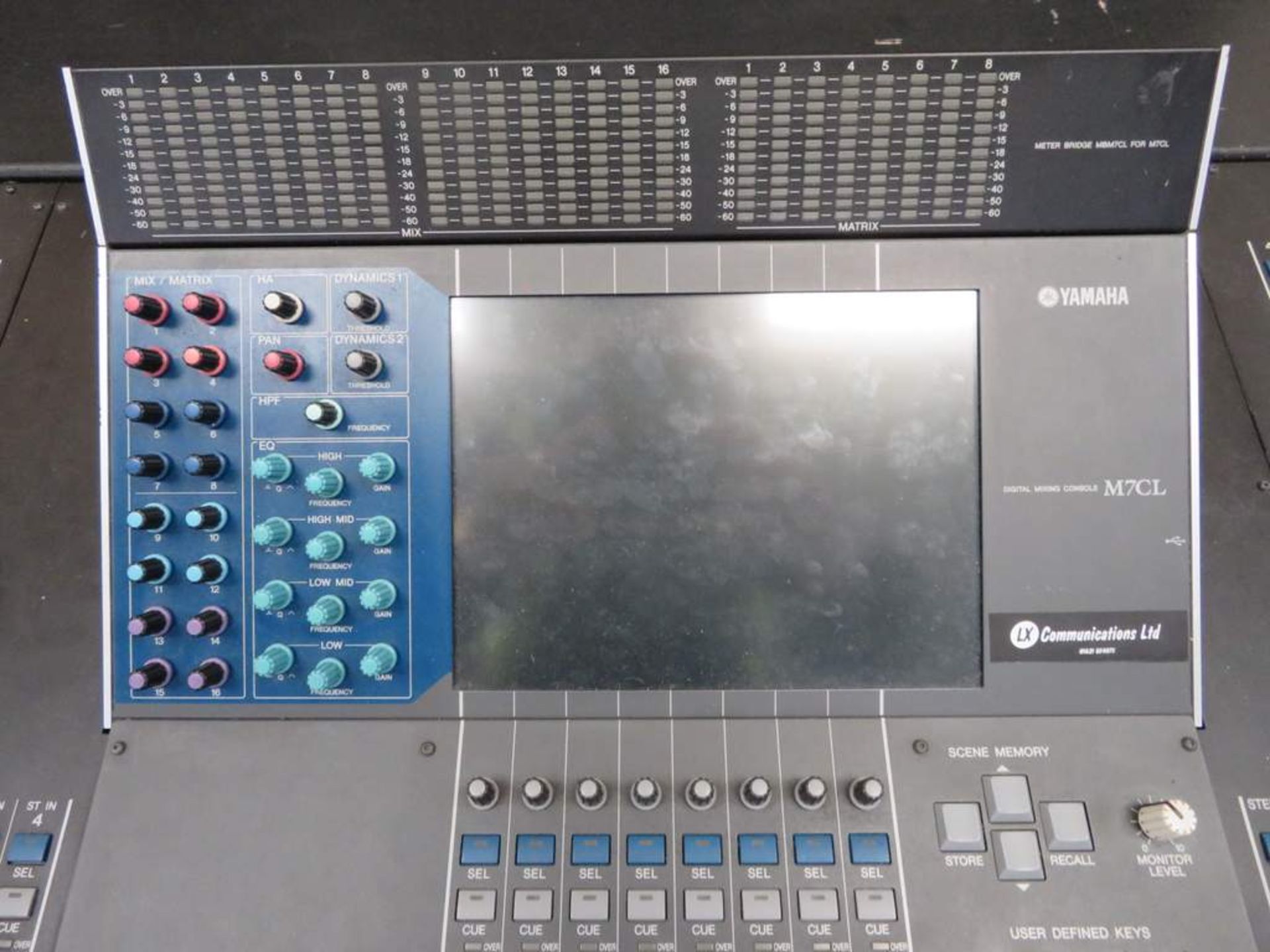 Yamaha M7CL 48 channel digital mixing console with meter bridge and 3 SB168 Digital Stagebox - Image 3 of 13