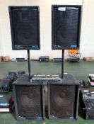 Ohnm carpet covered subs + Mid high speakers & Belringer cross over unit