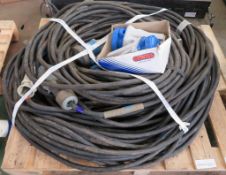 Pallet of assorted lengths 63a single phase M / F cables approximately 150m