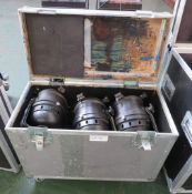 6x Par 64 floor cans in flightcase