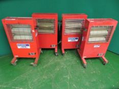 4 X PORTABLE ELECTRIC HEATERS; 3 X 240X & 1 X 110V