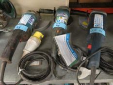 2 X MAKITA 110V ANGLE GRINDERS AND BOSCH 240V ANGLE GRINDER