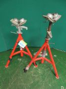 PAIR OF RISGID MODEL VJ-99 V-HEAD PIPE STANDS