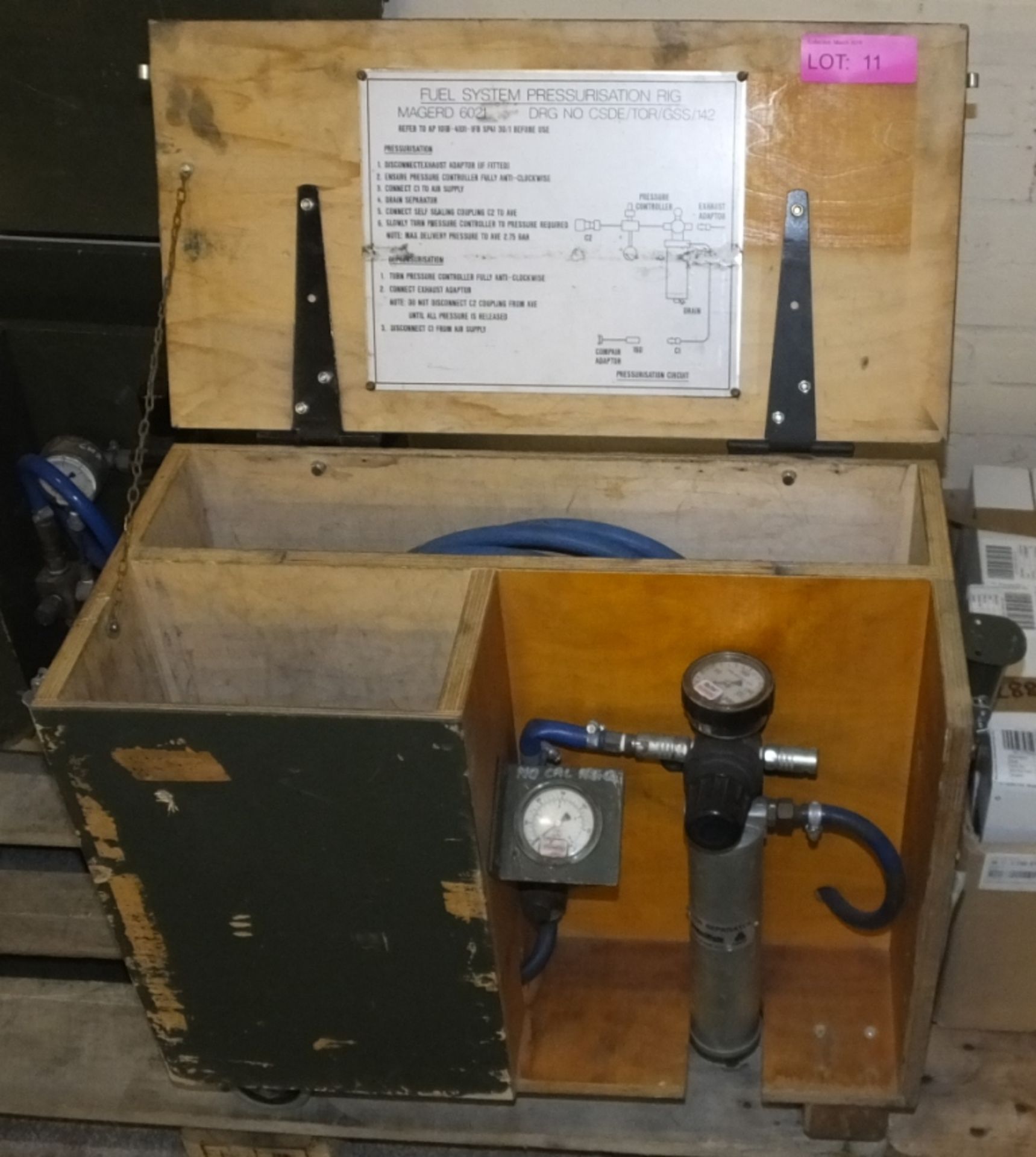 Fuel System pressurisation rig in wooden box - Image 2 of 5