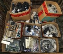 Various Computer spares, cables, boards, plugs