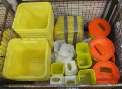 Various sharps bins