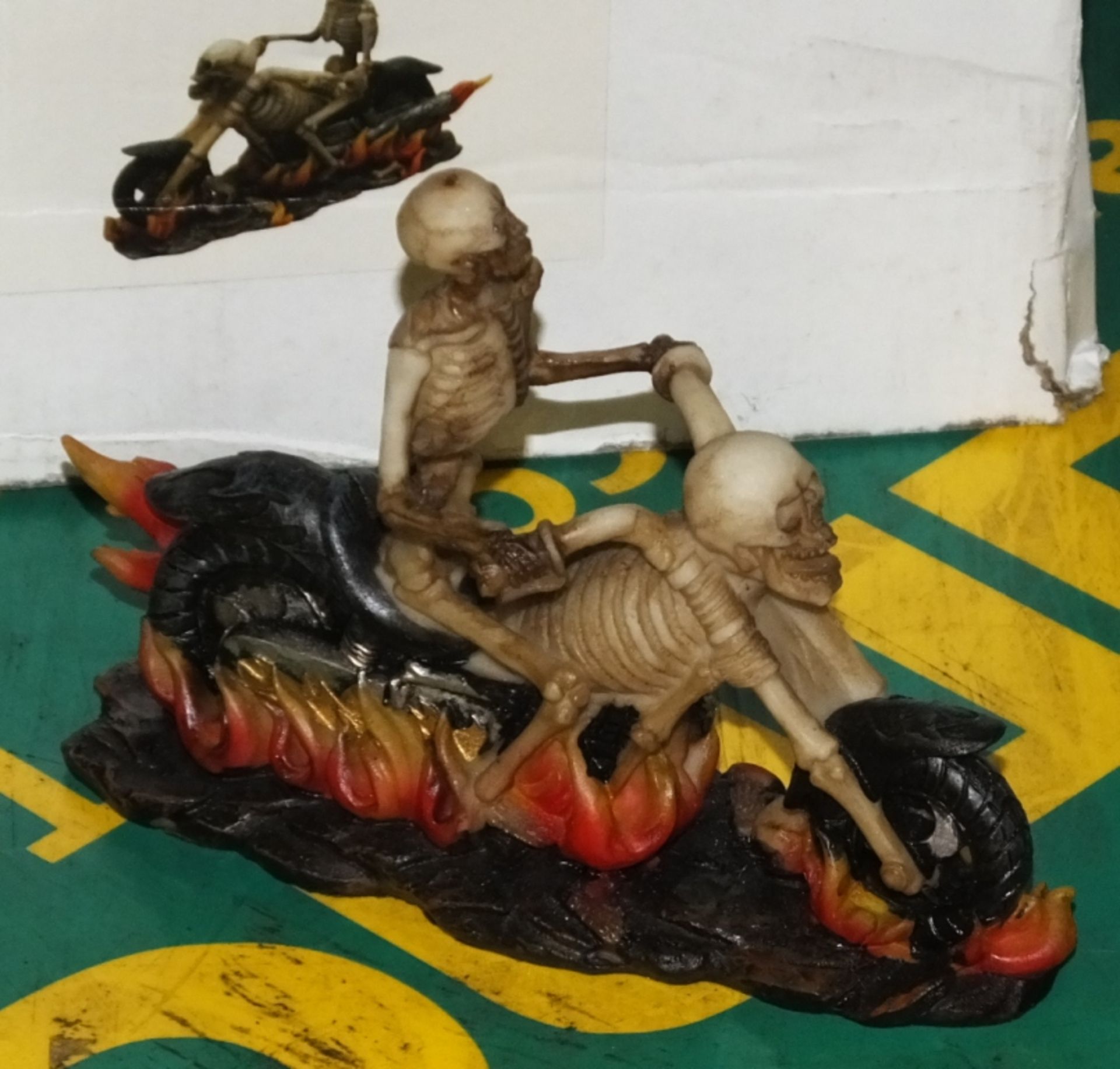 Skeleton on motorcycle ornament - Image 2 of 2