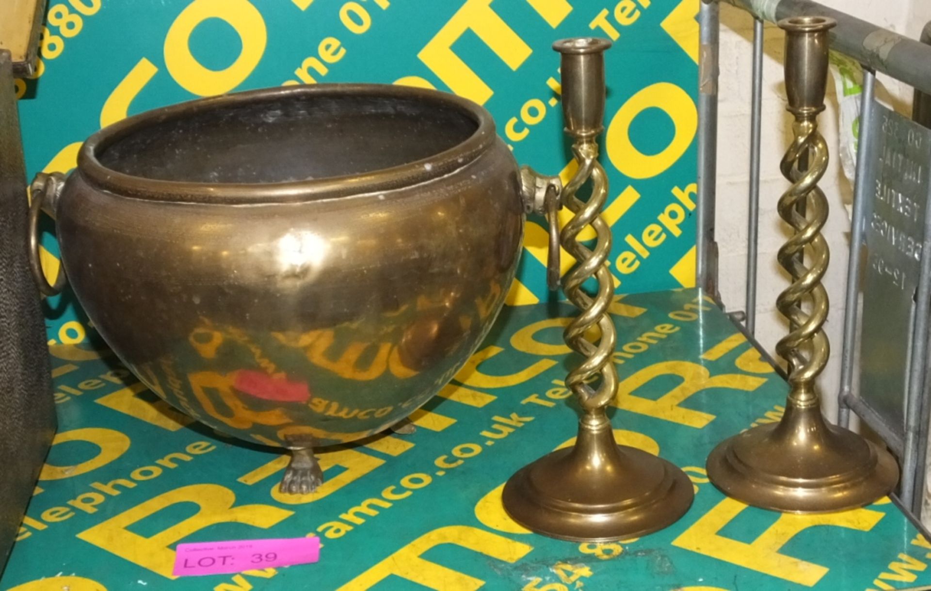 2x Candlesticks, Large Bowl, Storage box - Image 2 of 3