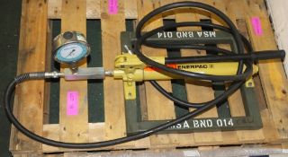 Enerpac Hydraulic hand operated pump with gauge & hose