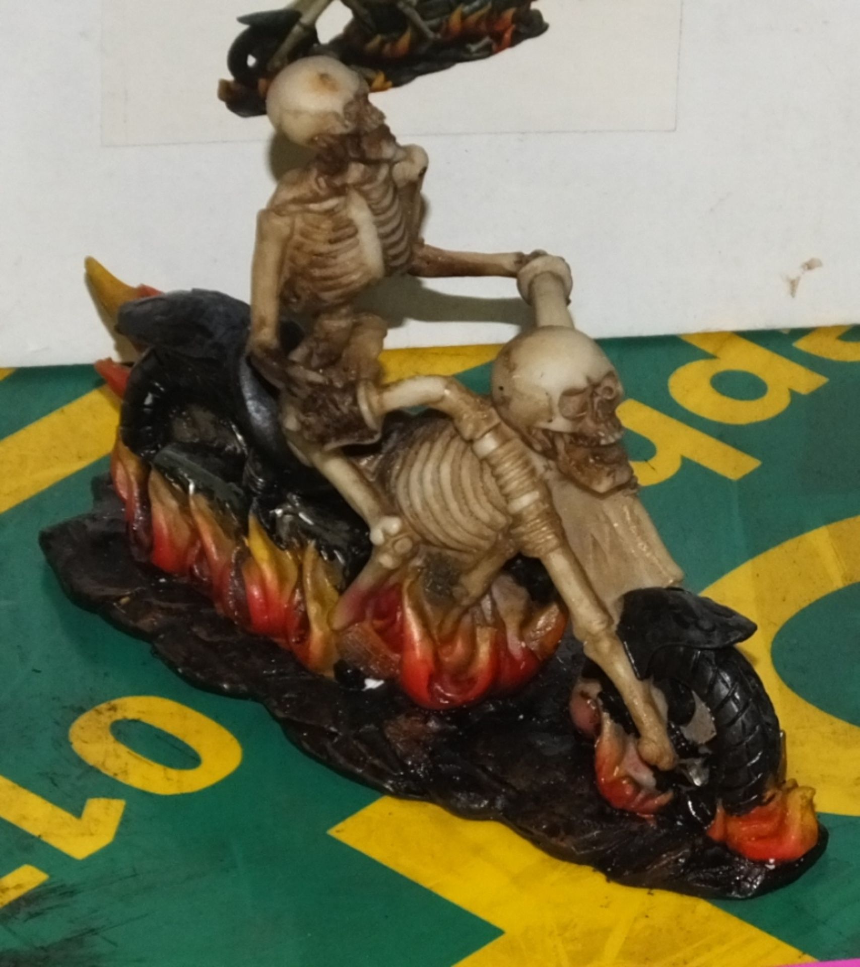 Skeleton on motorcycle ornament - Image 2 of 2