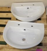 2x Ceramic Sink Basins