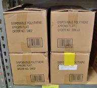 4x Boxes Disposable Polythene Aprons - 1000 per box.