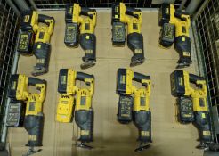 8x DeWalt DC305KL Reciprocating Saw & Battery.