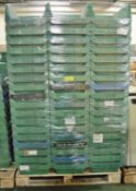 Approx 83x Green Plastic Storage Boxes/Bins.