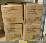 4x Boxes Disposable Polythene Aprons - 1000 per box.