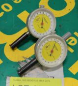 2x Mercer Dial Gauges.