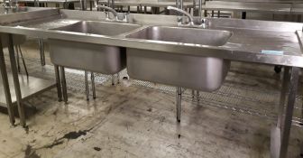 Double basin sink - 210 x 65cm.