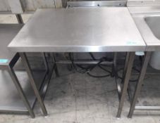Stainless steel prep table - 90cm x 70cm.