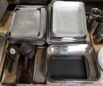 Various oven trays and small pans.