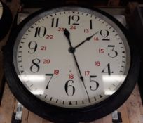 Large metal industrial wall clock - 90 x 90cm.