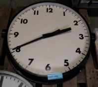 Large metal industrial wall clock - 63 x 63cm.