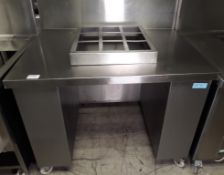 Stainless steel preparation area - 122 x 92cm.