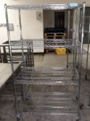 4 tier food storage rack on wheels.