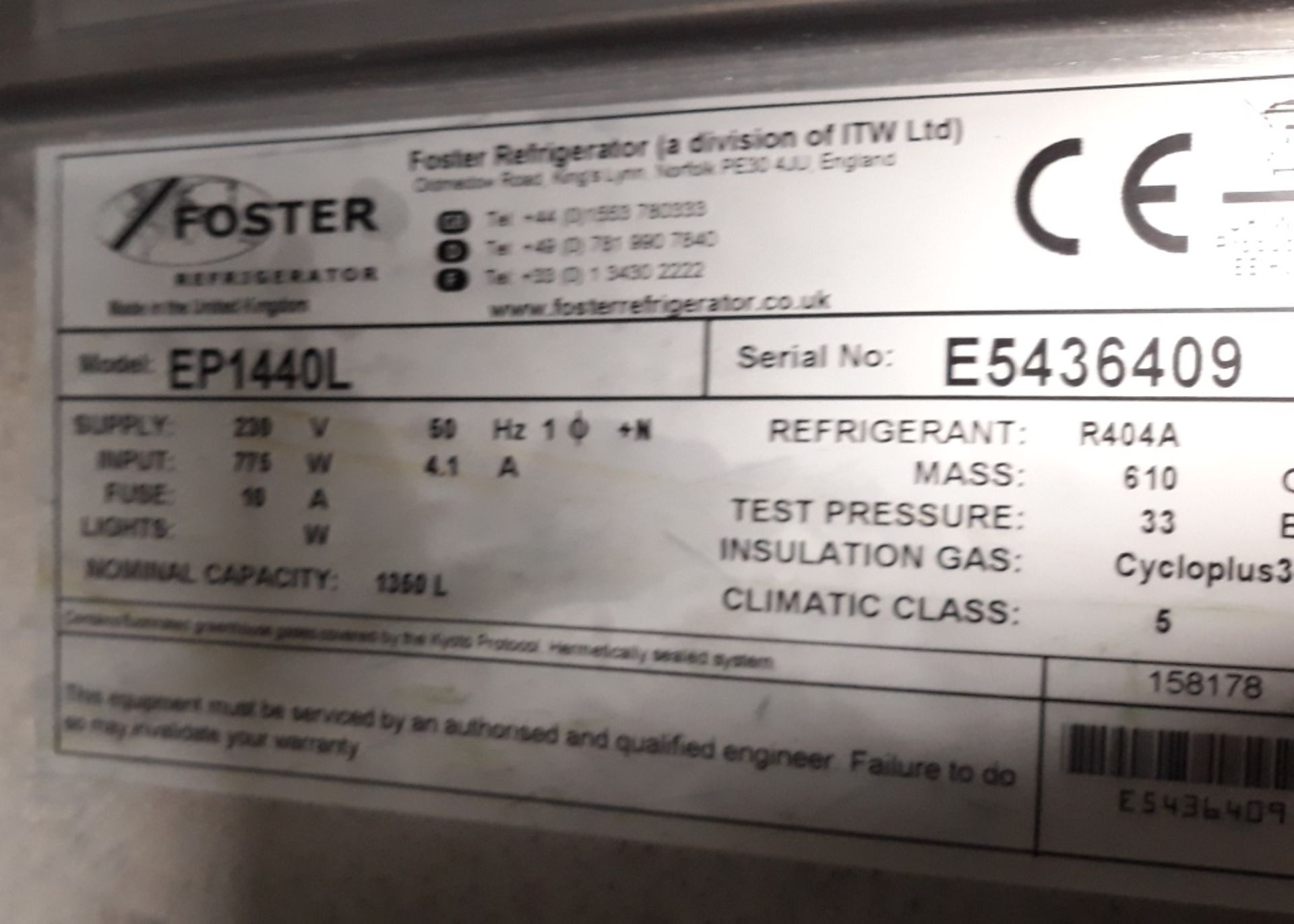 Foster EP1440L ECO Pro G2 double door freezer. - Image 5 of 6