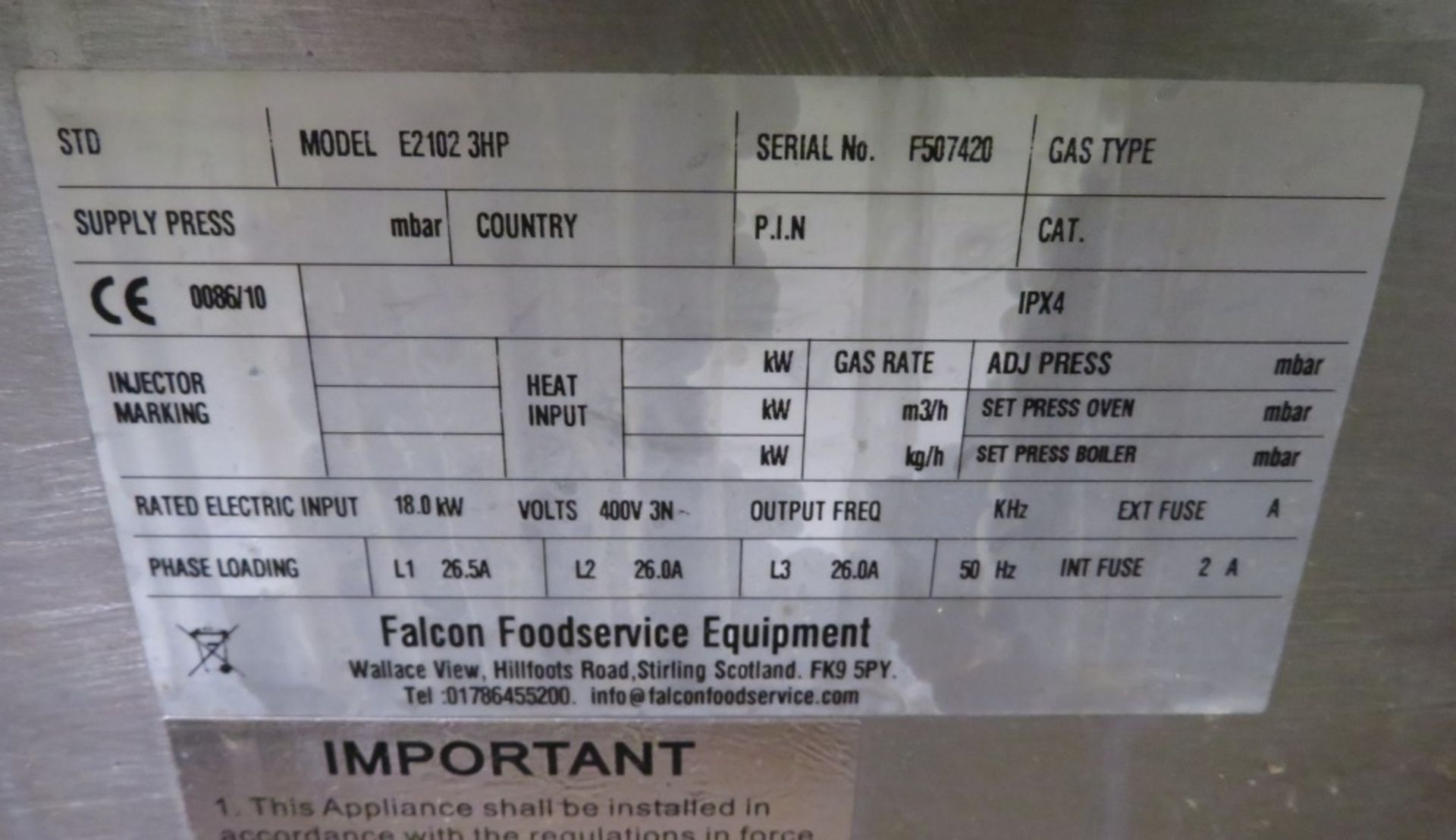 Falcon E21023HP solid top cooker with gas oven. - Image 5 of 5