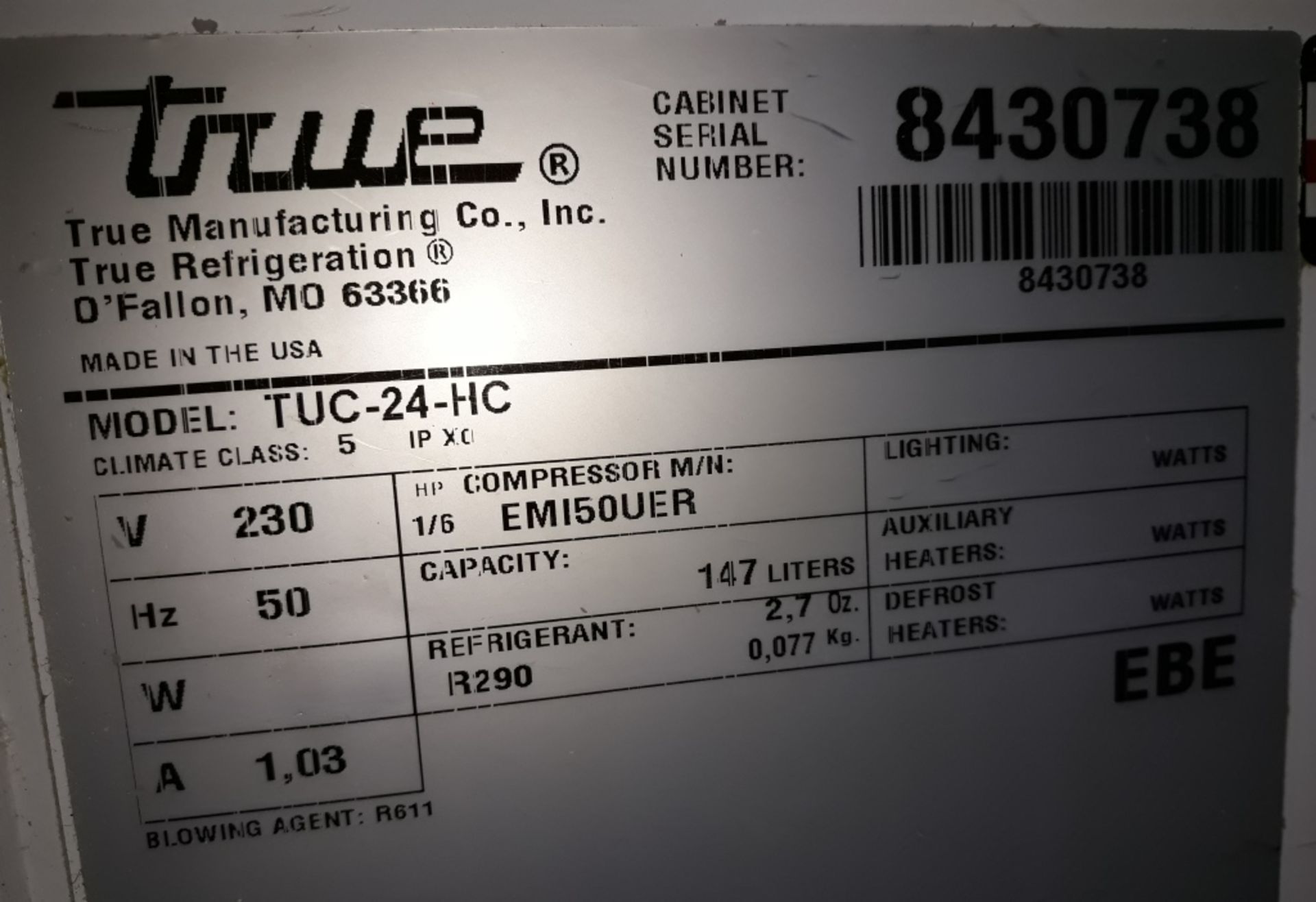 True TUC-24-HC under counter fridge. - Image 4 of 4