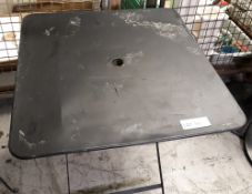 1 x metal outdoor patio table.