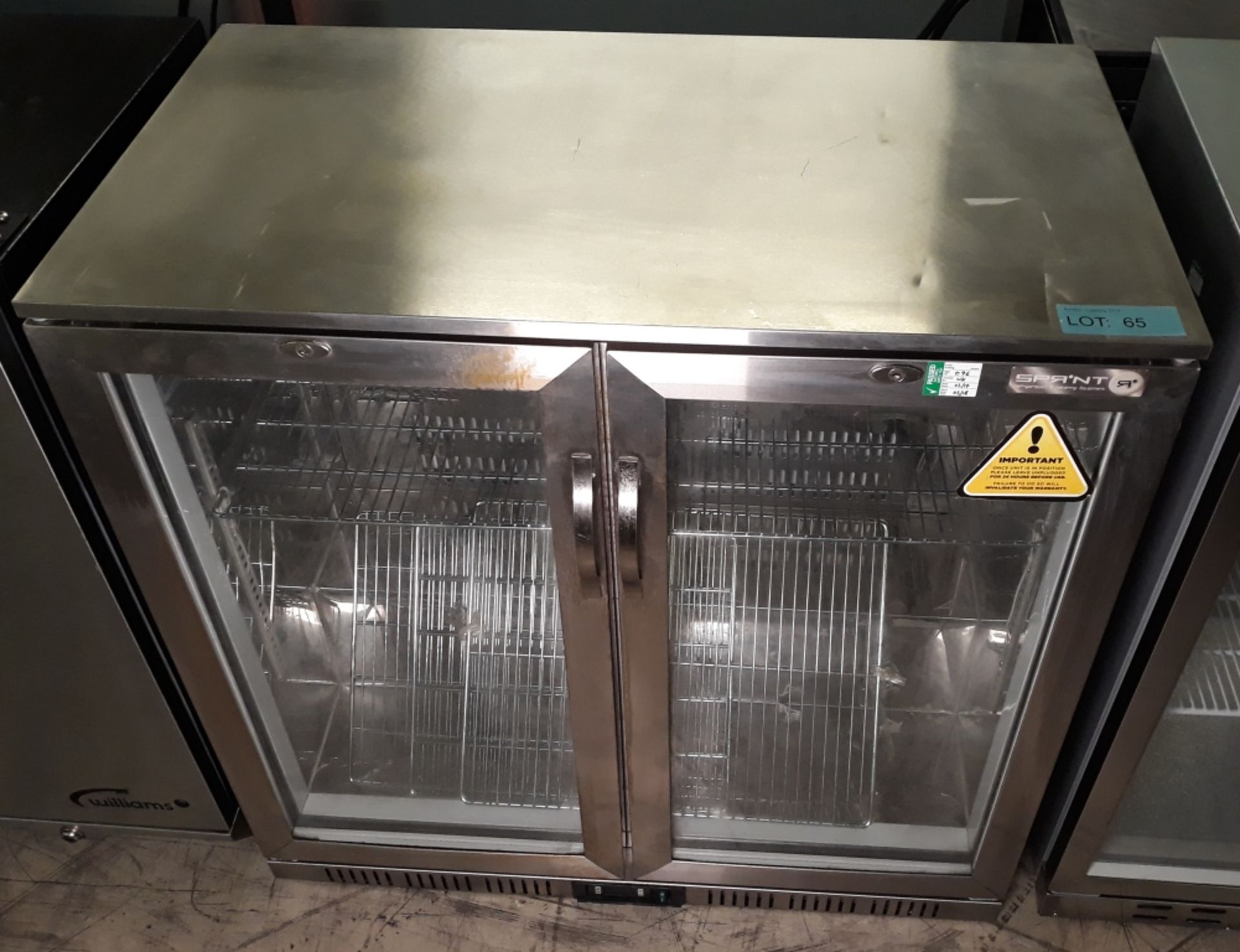 Sprint double door under counter bottle fridge. - Image 2 of 3