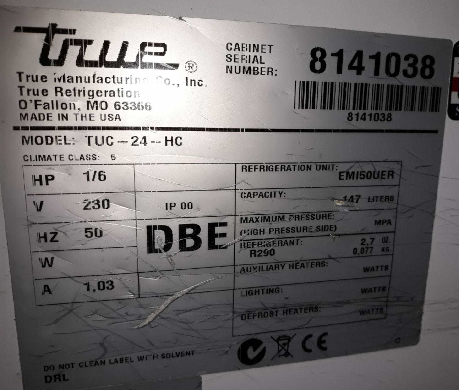 True TUC-24-HC under counter fridge. - Image 5 of 5