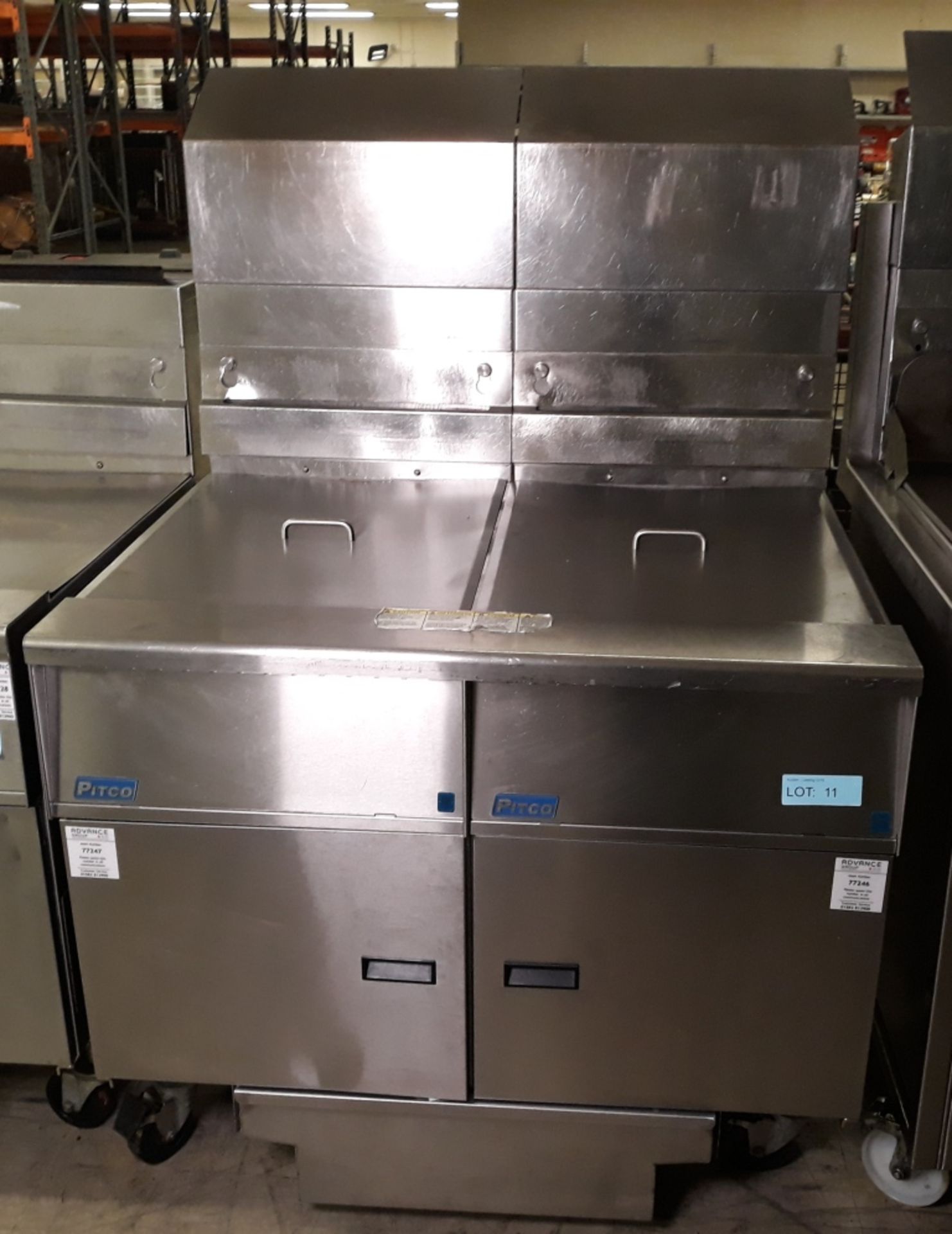 Pitco SG18 4 pan gas fryer.