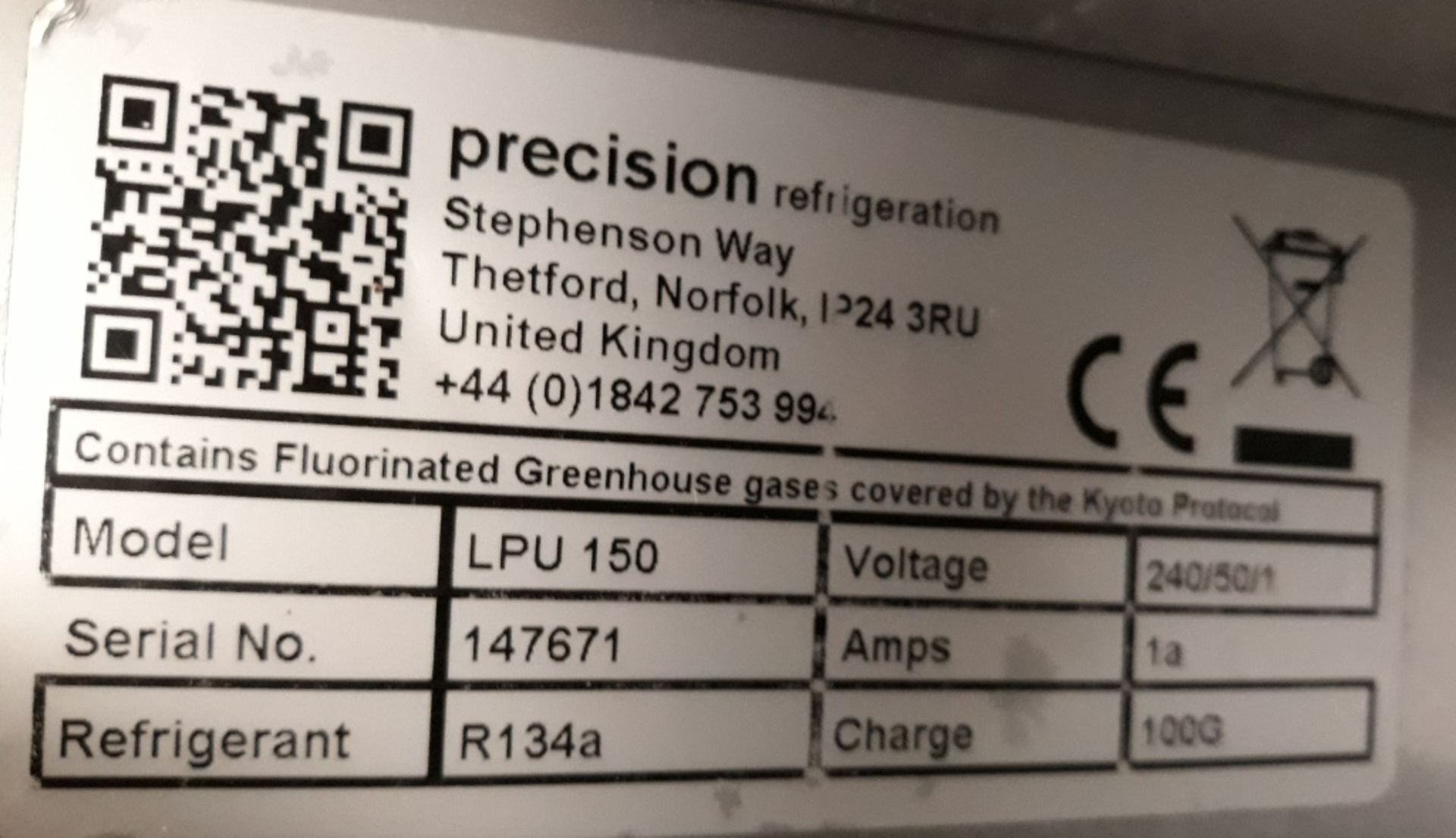 Precision HPU150 under counter freezer. - Image 3 of 3